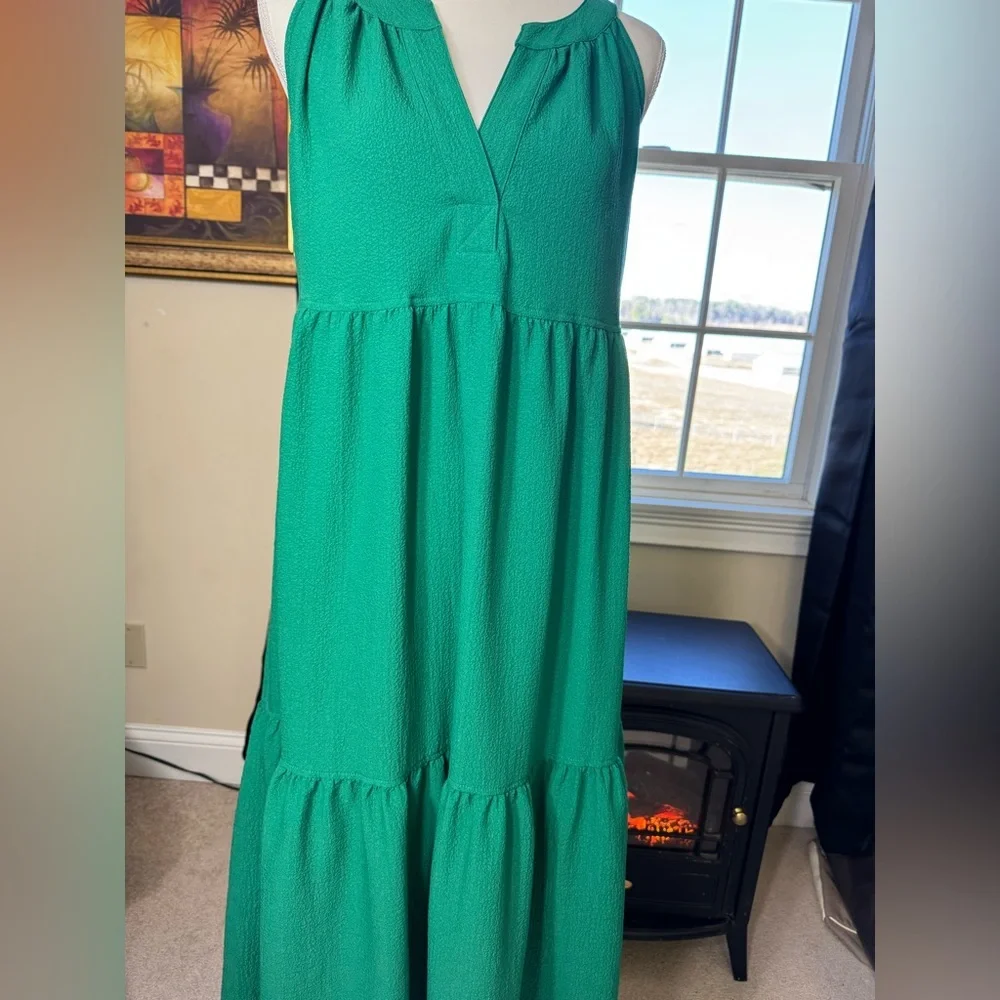 Calvin Klein Green Tiered Maxi‎ Dress - Picture 6 of 10